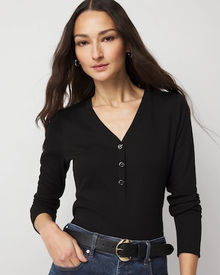 Turnlock Long Sleeve Henley Tee | White House Black Market